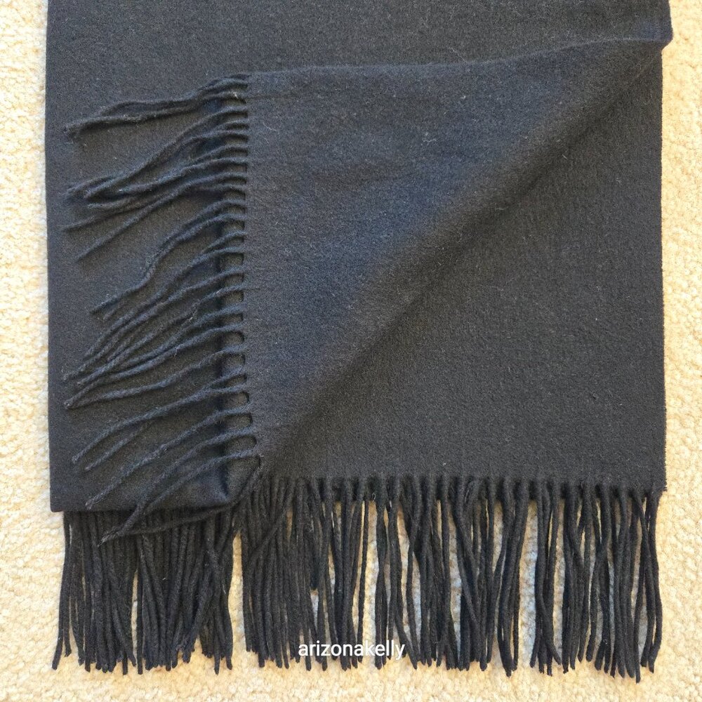 Black Cashmere Scarf Thick Soft Lux - Picture 11 of 16